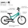 woom GO 2 Bicycle for Children 3 to 4.5 Years Old, 14-Inch Lightweight Bike with Handbrake, Steering Limiter & Chainguard for Boys & Girls - GO 2 - Metallic Turquoise view 3