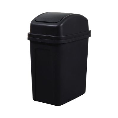 5.5 Gallon Black Bathroom Trash Can with Swing Lid, Slim Plastic Compact Small Garbage Cans for Kitchen,Easy to Clean,Detachable Garbage Can for Bedroom,Office,Dorm Room,Restroom,Kitchen,Bathroom