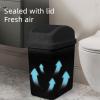 5.5 Gallon Black Bathroom Trash Can with Swing Lid, Slim Plastic Compact Small Garbage Cans for Kitchen,Easy to Clean,Detachable Garbage Can for Bedroom,Office,Dorm Room,Restroom,Kitchen,Bathroom view 4