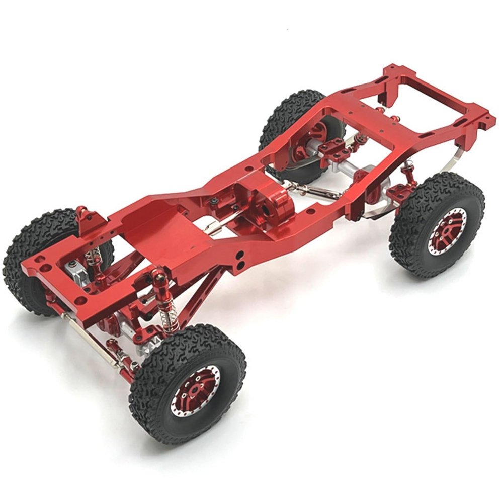 1/12 RC Car Parts RC Repairs Models with Wheel Tire Modification Aluminum Car Frame Assembling Spare Parts DIY Modified Replacement Upgrade for MN82 LC79 RC Car(Red)