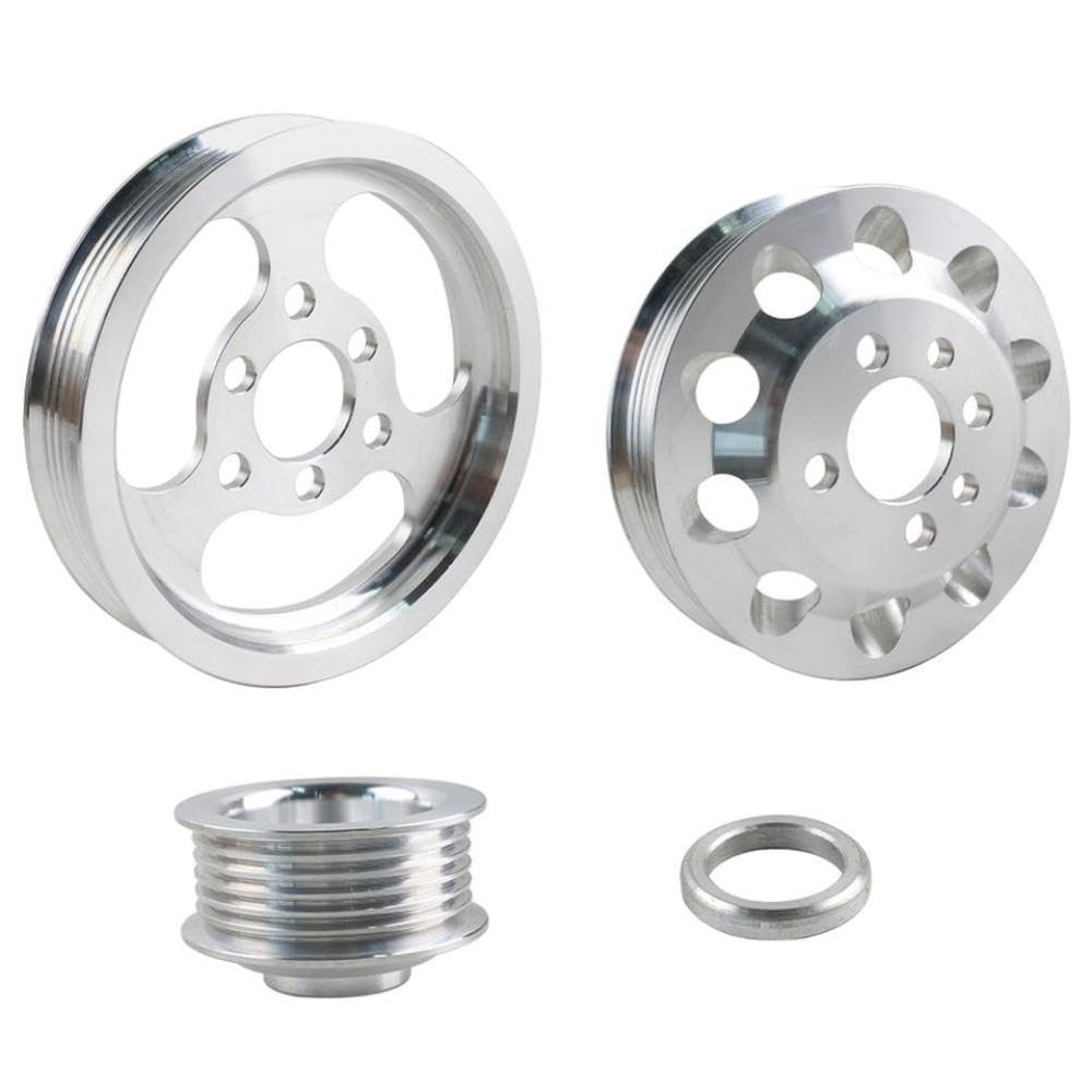 Lightweight Underdrive Pulley Set 3pcs Compatible with MK4 GLI 1.8T 2.0 20V(Silver)