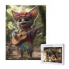 RMYRHQ Adorable Furry Elves with Guitar&Floral Wreath Wood Jigsaw Puzzles Adult 500pieces Lively Jungle-Scene Mind-Engaging for Puzzle Aficionados&Animal Fans Gift for Family Game Night&Birthday view 2