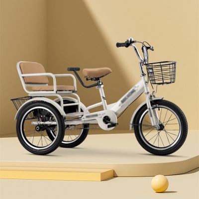 3 Wheel Bike for Kids 2-9, Lightweight Toddler Tricycle Tandem Bikes with Adjustable Height, Comfortable Toddlers Kid Trike Bicycle, Dual-Brake Design(Grey,14in/34cm)