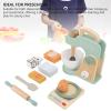 Naroote Wooden Blender Play Set, Bake Mixer Toys for Toddlers Role Playing, Made from Solid Beech Wood, Promotes Family Bonding, Educational Play for Classroom Home view 4