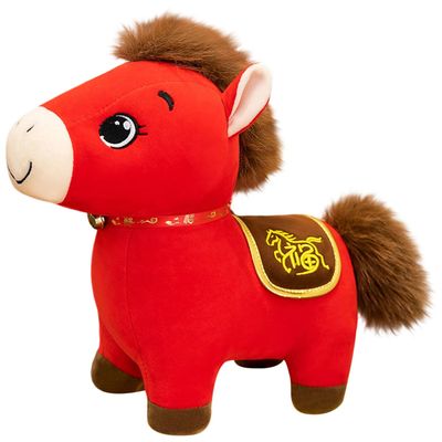 2026 Year of The Horse Plush, Year of The Horse Lucky Mascot, Red Zodiac Horses Plush Decorations for Spring Festival Lunar Years Gifts Blessing Souvenir Ideal for Home Car Decor (Red-07)