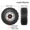 4PCS 1.9 Beadlock Aluminum Wheels with 1.9 RC Crawler Tires, Metal Rim & Soft Rubber Tire Set for TRX-4, SCX10 II III, Gen 8 (1/10 Scale) view 3