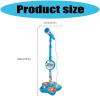 Toy Microphone with Stand, Colorful Adjustable Singing Machine, Connectable Portable Karaoke, Role Play & Educational Music Fun(Blue) view 3