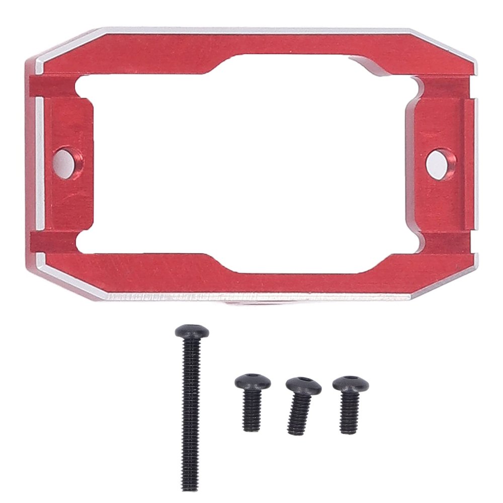 Aluminum Servo Mount Aluminium Alloy Light Weight Metal Servo Mount for Traxxas 1/18 RC Track Car (Red)