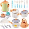Dreamon Kids Play Kitchen Toys Accessories, Pretend Play Cooking Cookware Pots and Pans Utensils Playset, Kids Kitchen Cooking Toys for Girls Boys Toddler view 1