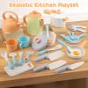 Dreamon Kids Play Kitchen Toys Accessories, Pretend Play Cooking Cookware Pots and Pans Utensils Playset, Kids Kitchen Cooking Toys for Girls Boys Toddler view 2