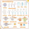 Dreamon Kids Play Kitchen Toys Accessories, Pretend Play Cooking Cookware Pots and Pans Utensils Playset, Kids Kitchen Cooking Toys for Girls Boys Toddler view 3