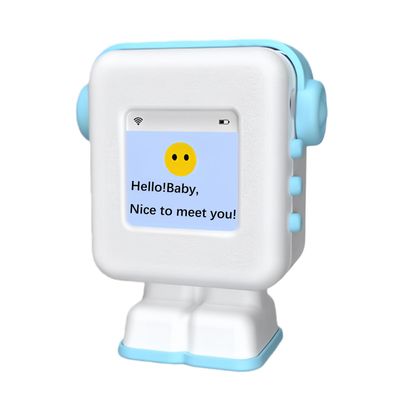 AI Robot Toys - Voice Interactive Desk Robot with Large AI Model, Educational Learning Companion for Kids Ages 5 (White&Blue)
