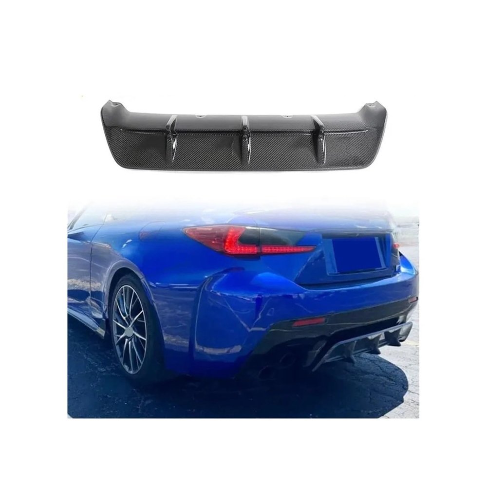 Carbon Fiber Car Rear Bumper Diffuser Lip Spoiler For Lexus RC F Base Coupe 2-Door 2015-2018 Racing Rear Diffuser Apron Guard