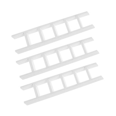 Wakauto 12 Scale Miniature Wood Ladder Set for Dollhouse Furniture, White Small Decorative Ladder for DIY Craft and Mini House Accessories