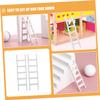 Wakauto 12 Scale Miniature Wood Ladder Set for Dollhouse Furniture, White Small Decorative Ladder for DIY Craft and Mini House Accessories view 3