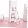 Wakauto 12 Scale Miniature Wood Ladder Set for Dollhouse Furniture, White Small Decorative Ladder for DIY Craft and Mini House Accessories view 4
