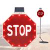 30" Solar-Powered LED Traffic Signs - Flashing Illuminated Road Signs with Engineer-Grade Reflective Film for Highways & Construction Sites - Durable & High Visibility view 1