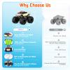 Amphibious Monster Truck with LED Eyes, 1:18 Rechargeable Remote Control Car, 2.4 GHz Waterproof RC Cars Toy Truck, 4WD All Terrain Off-Road Pickup, Toys for 6+ Year Old Kids Christmas Birthday Gifts view 2