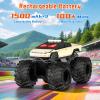 Amphibious Monster Truck with LED Eyes, 1:18 Rechargeable Remote Control Car, 2.4 GHz Waterproof RC Cars Toy Truck, 4WD All Terrain Off-Road Pickup, Toys for 6+ Year Old Kids Christmas Birthday Gifts view 4