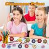 100 Pack Mini Fidget Spinner Toys Party Favors, Desk School Toy Anxiety Relief,Stress Relief Sensory Toys for Kids Adults,Treasure Box Toy for Classroom Prizes, Halloween Treats Toys Bulk view 3