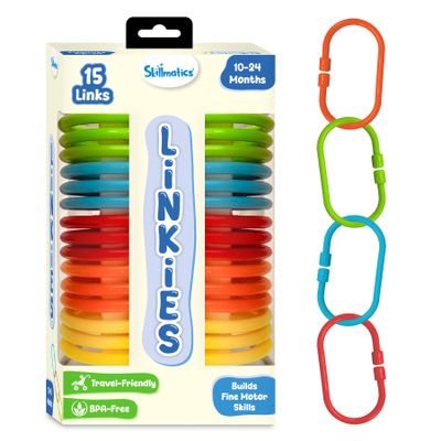 Skillmatics Connectable Learning Link Toy for Toddlers Fun & Educational Snap-Together Toy for Babies, Fine Motor Skill, Hand-Eye Coordination & Early Learning, Gift for Ages 1024 Months, 15 Links