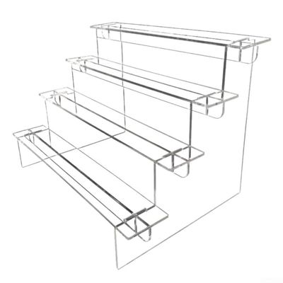 Acrylic Display Stand Transparent Ladder Shelf for Collectibles, Jewelry, Lipsticks, Toys - Multi Tier Risers Organizer, for Easy to Assemble(Four Floors)