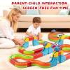 Electric Train Set for Kids Ages 3-8, Magnetic 3D Flexible Race Tracks, 68 PCS Building Toy with Anti-Gravity Train, Educational STEM Gift for Boys66 Blocks + 1 Magnetic Train +1 Charger view 2