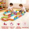 Electric Train Set for Kids Ages 3-8, Magnetic 3D Flexible Race Tracks, 68 PCS Building Toy with Anti-Gravity Train, Educational STEM Gift for Boys66 Blocks + 1 Magnetic Train +1 Charger view 3