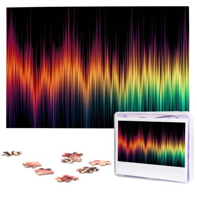 1000 Piece Jigsaw Puzzle for Adults Challenging Puzzles Color Waveform Photo Puzzle Gifts for Family Home Wall Decor Personalized Wooden Puzzles 75 x 50 CM