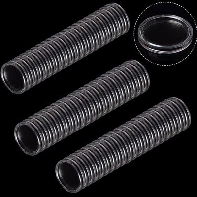 100 Pcs Clear Coin Capsules Holder Storage Display Case, 1.57 Inch Inner Diameter Plastic Container for Collectible Coin Organization and Protection