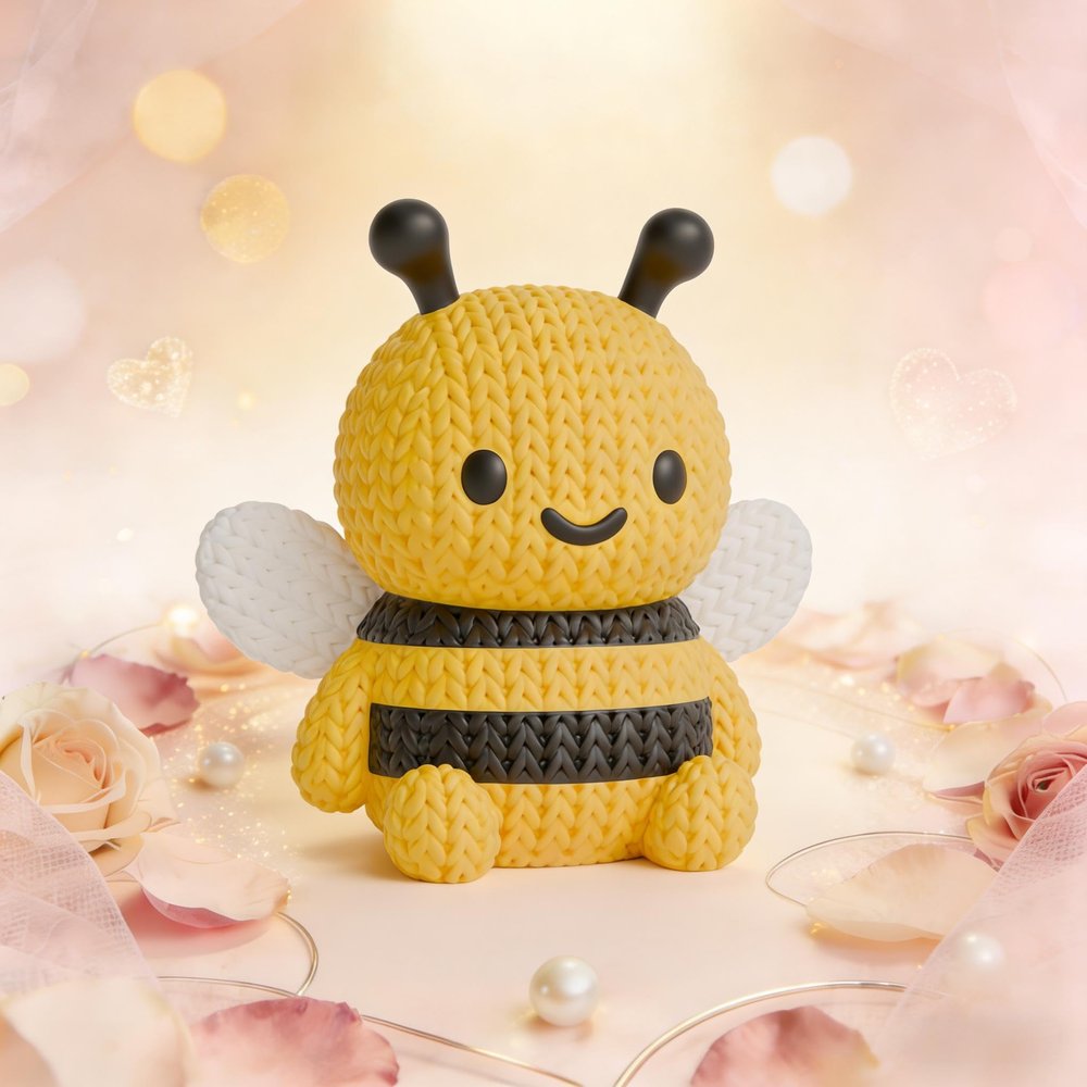 3D Printed Animals, Knitted Bee for Mother's Day, 3D Printed Desktop Ornament, 3D Animals Decor for Living Room Tabletop Creative Home Decoration Exquisite Craft Gift ,Collectibles for Adults