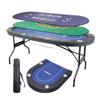 JeeSaleTec Folding Poker Table for Texas Holdem&Blackjack, 8 Players Poker Table with Double-Sided Reversible Poker Mat, 8 Cup Holders and Casino Quality Soft Felt. view 1