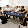 JeeSaleTec Folding Poker Table for Texas Holdem&Blackjack, 8 Players Poker Table with Double-Sided Reversible Poker Mat, 8 Cup Holders and Casino Quality Soft Felt. view 4