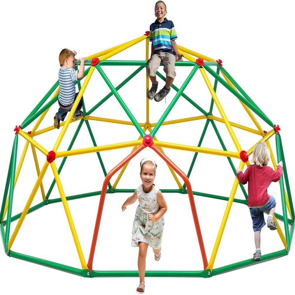 Zupapa 10FT Climbing Dome, Outdoor Wide Door Dome Climber for Kids Supporting 1000 lbs, Easy Assembly Playground Jungle Gym Backyard Play Equipment, Monkey Bars for Backyard