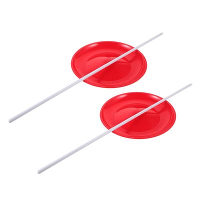 Beaupretty 2pcs Ultralight Circus Spinning Plates with Sticks Juggling Set for Stage Performance and Outdoor Acrobatic Shows Adult Training