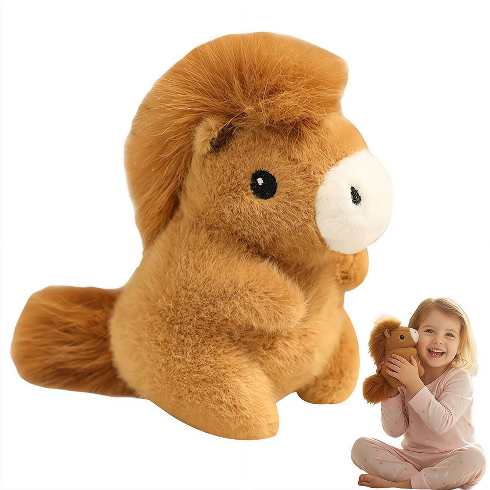 2026 Year of The Horse Chinese New Year Ornaments,Chinese Zodiac Lunar New Years Stuffed Horse,Soft Zodiac Plush Mascot Figurine Home Decor Gifts,Lucky Mascot Dolls for Festival Display (Brown)