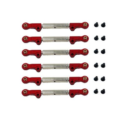 Compatible with M-JX 10208 V2 Metal Metal Tie Rod Linkage Link Rod 10200B 10240B 1/10 RC Car Upgrade Parts Accessories(Red)