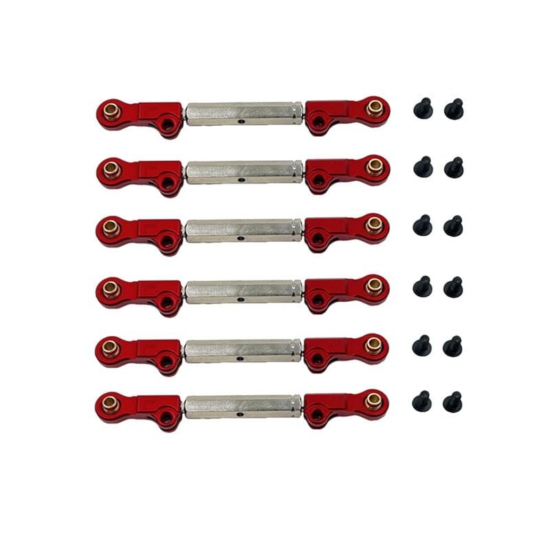 Compatible with M-JX 10208 V2 Metal Metal Tie Rod Linkage Link Rod 10200B 10240B 1/10 RC Car Upgrade Parts Accessories(Red)