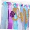 TOBBOMEY High Chair Banner Birthday Party Decoration with Mermaid Pull Flag for 1st Birthday Photo Prop for Shower and Celebration view 4