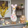 ioseecj Soft Plush Easter Bunnys Porch Gooses Outfits, Cement Gooses Outfits Bunnys Ear Hat and Bow Tie Tail Easter for Porch Decoration and Holiday Festivities view 4