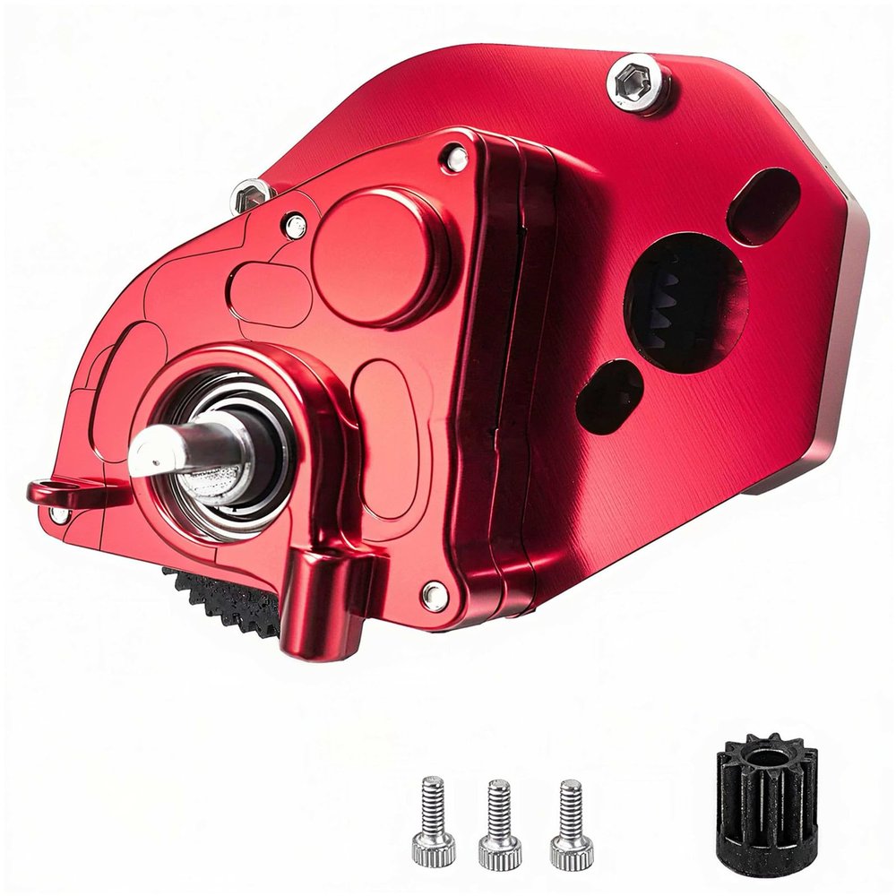 Aluminum Complete Gearbox Transmission Upgrade for 1/24 Axial SCX24 RC Crawler(Red)
