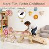 IDEALHOUSE Pikler Triangle Set,7 in 1 Toddler Climbing Triangle Indoor,Foldable Toddler Climbing Toys Indoor 1-3,Pikler Triangle Climbing Toys for 1 Year Old (Natural Wood Color) view 4
