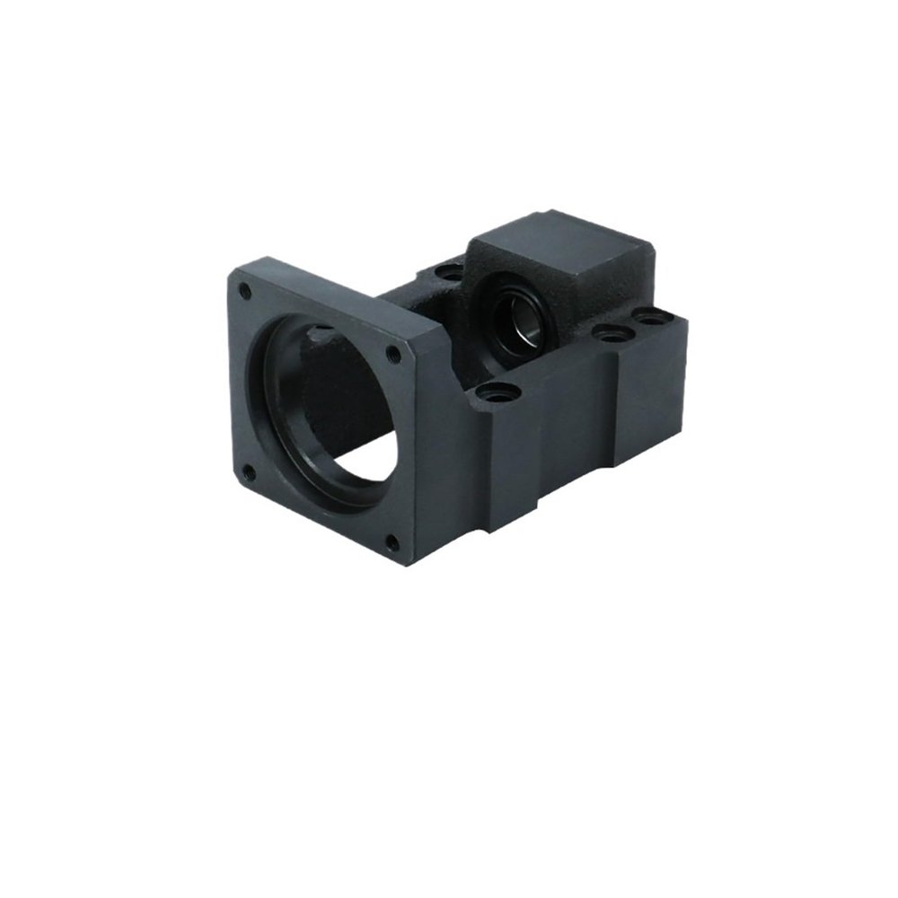 Ball screw motor base stepper servo motor integrated seat HM57/60/86 support installation bearing Holder(H-M10-60servocastironBlack)