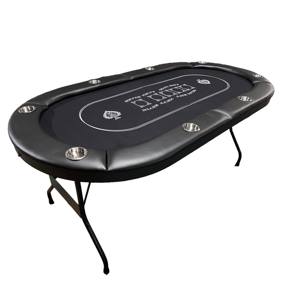 INO Design Foldable Poker Table Light Series 71 inches for Casino Games, Black