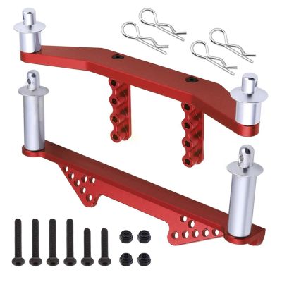 Metal Front Rear Body Mounts Parts for 1/10 for Tr-axxas Slash 2WD Rustler Stampede(Red)