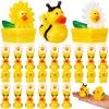 24 Pcs Deekin Summer Bee Daisy Rubber Ducks Bulk 2 Inches Honeybee Daisy Party Favors for Dashboard Decorations Hide Cruise Ships Spring Gift Bag Fillings Bee Party Supplies view 1