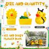 24 Pcs Deekin Summer Bee Daisy Rubber Ducks Bulk 2 Inches Honeybee Daisy Party Favors for Dashboard Decorations Hide Cruise Ships Spring Gift Bag Fillings Bee Party Supplies view 2