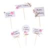 Homoyoyo 12pcs Pink Flower Cake Picks Birthday Cake Decor Sticks for Party Dessert Decoration view 1