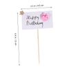 Homoyoyo 12pcs Pink Flower Cake Picks Birthday Cake Decor Sticks for Party Dessert Decoration view 2