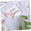Homoyoyo 12pcs Pink Flower Cake Picks Birthday Cake Decor Sticks for Party Dessert Decoration view 4